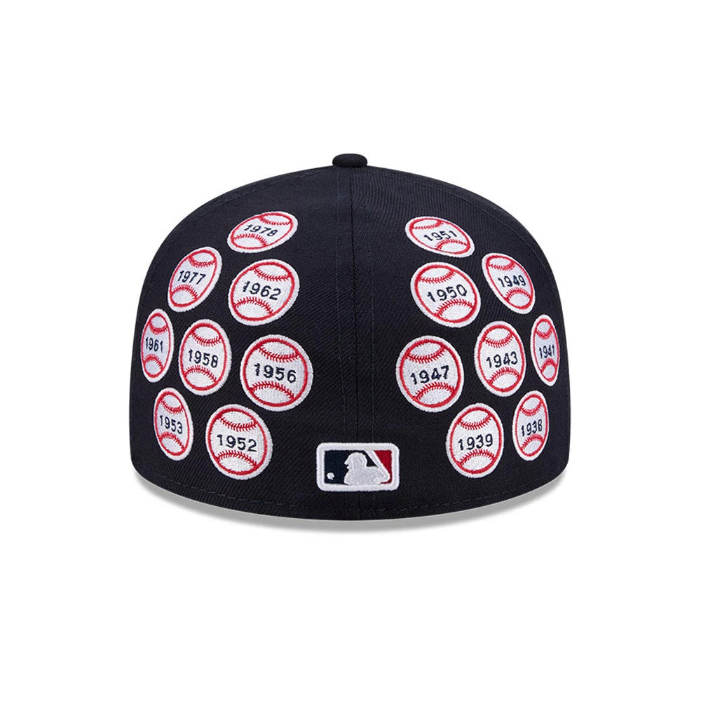 Pictured is this MLB X Spike Lee Patches New York Yankees 59FIFTY Fitted cap in navy. 6