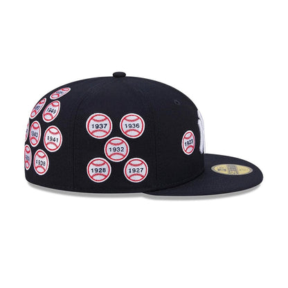 Pictured is this MLB X Spike Lee Patches New York Yankees 59FIFTY Fitted cap in navy. 7