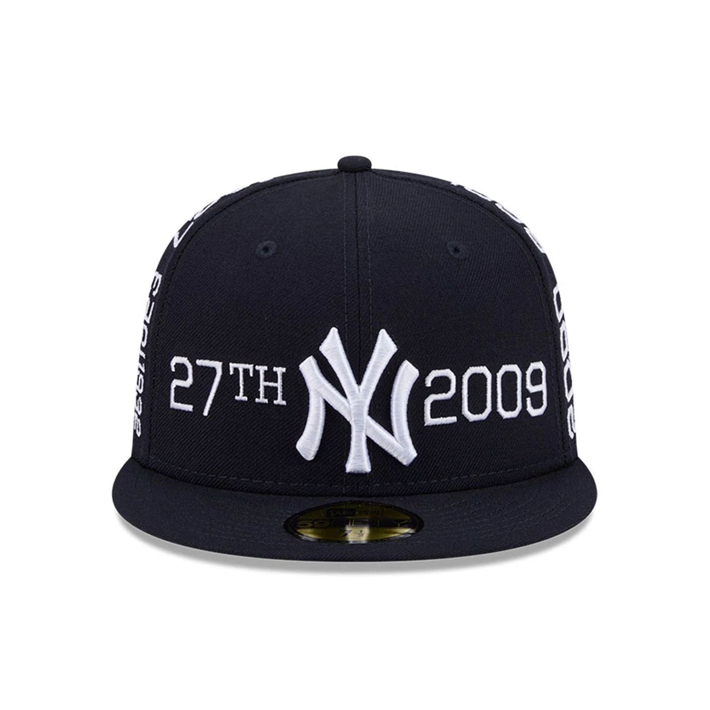 Pictured is this MLB X Spike Lee Script New York Yankees 59FIFTY Fitted cap in navy. 3
