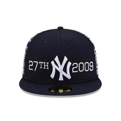Pictured is this MLB X Spike Lee Script New York Yankees 59FIFTY Fitted cap in navy. 3