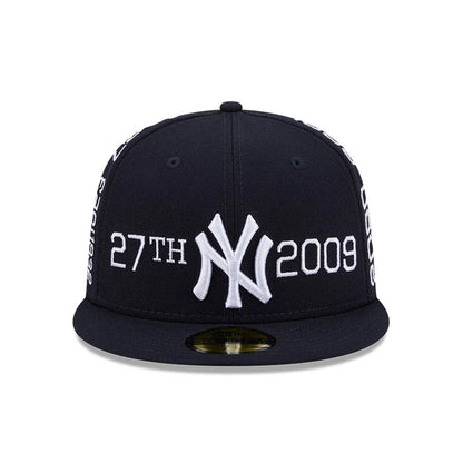 Pictured is this MLB X Spike Lee Script New York Yankees 59FIFTY Fitted cap in navy. 3