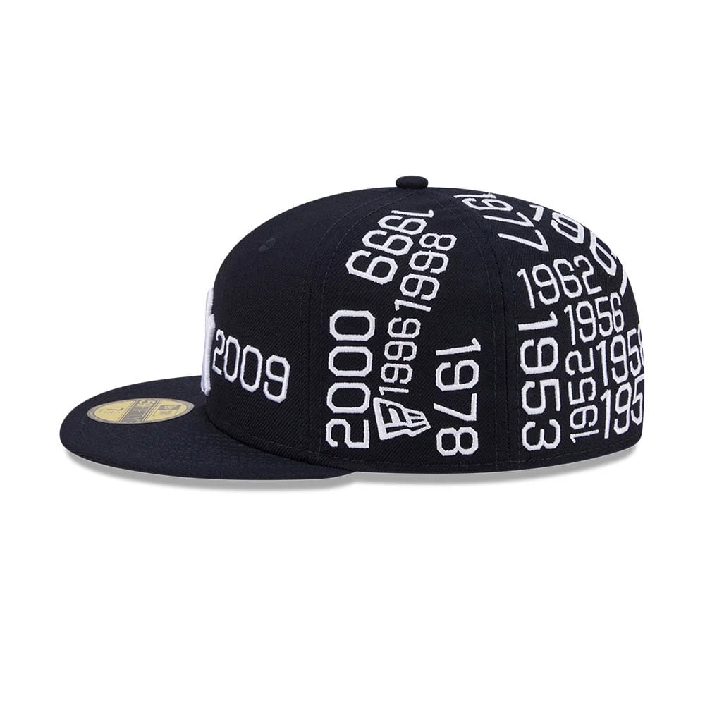 Pictured is this MLB X Spike Lee Script New York Yankees 59FIFTY Fitted cap in navy. 5