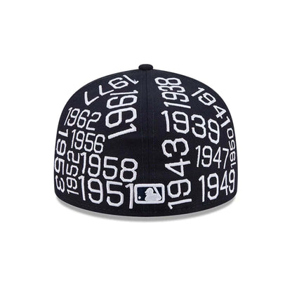 Pictured is this MLB X Spike Lee Script New York Yankees 59FIFTY Fitted cap in navy. 7