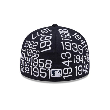 Pictured is this MLB X Spike Lee Script New York Yankees 59FIFTY Fitted cap in navy. 7