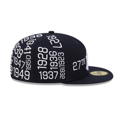 Pictured is this MLB X Spike Lee Script New York Yankees 59FIFTY Fitted cap in navy. 6