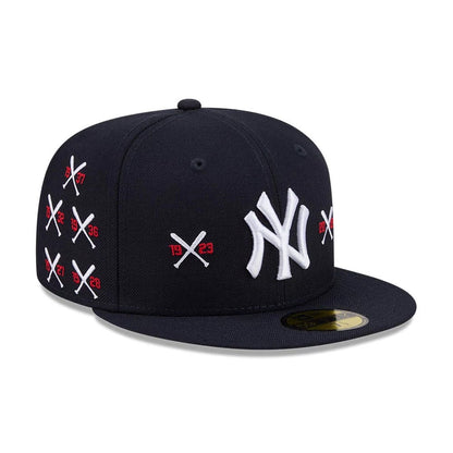 Pictured is this MLB X Spike Lee Crossed Bats New York Yankees 59FIFTY Fitted cap in navy. 4