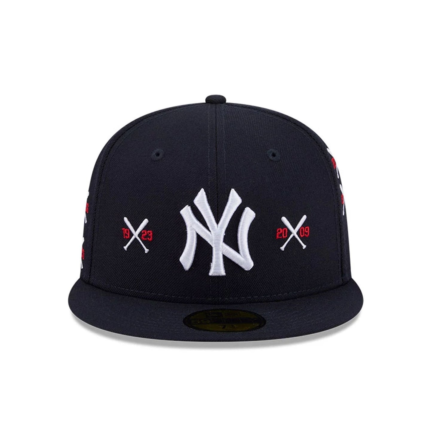 Pictured is this MLB X Spike Lee Crossed Bats New York Yankees 59FIFTY Fitted cap in navy. 3
