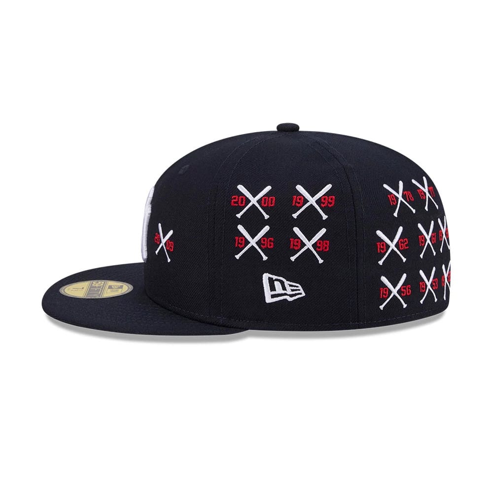 Pictured is this MLB X Spike Lee Crossed Bats New York Yankees 59FIFTY Fitted cap in navy. 5