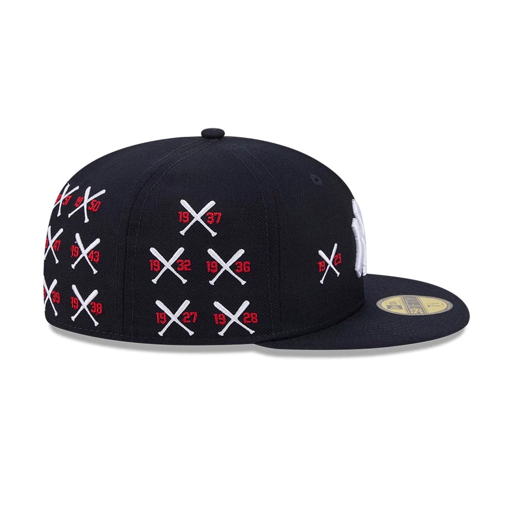 Pictured is this MLB X Spike Lee Crossed Bats New York Yankees 59FIFTY Fitted cap in navy. 6