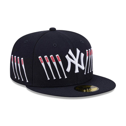 Pictured is this MLB X Spike Lee Baseball Bats New York Yankees 59FIFTY Fitted cap in navy. 4