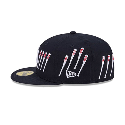 Pictured is this MLB X Spike Lee Baseball Bats New York Yankees 59FIFTY Fitted cap in navy. 6