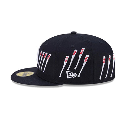 Pictured is this MLB X Spike Lee Baseball Bats New York Yankees 59FIFTY Fitted cap in navy. 6
