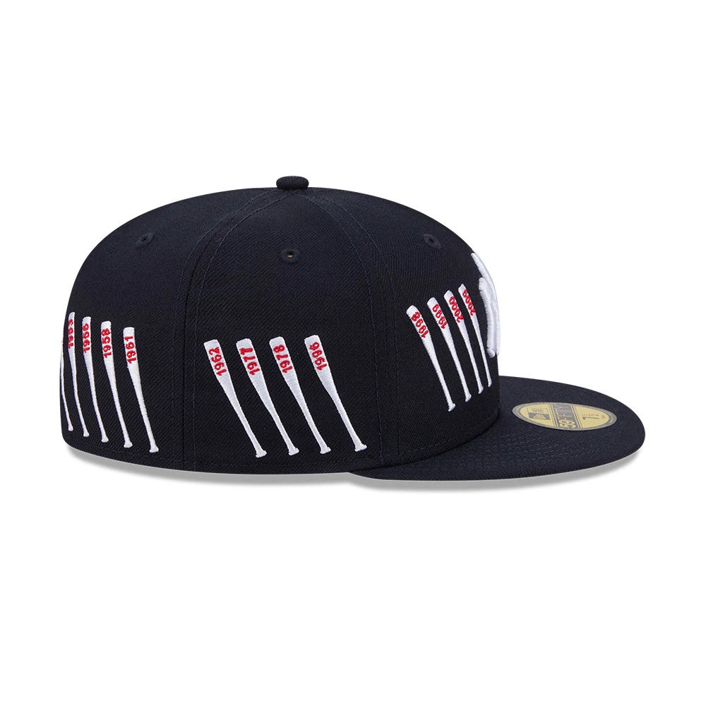 Pictured is this MLB X Spike Lee Baseball Bats New York Yankees 59FIFTY Fitted cap in navy. 7