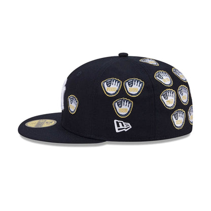 Pictured is this MLB X Spike Lee Gloves New York Yankees 59FIFTY Fitted cap in navy. 5