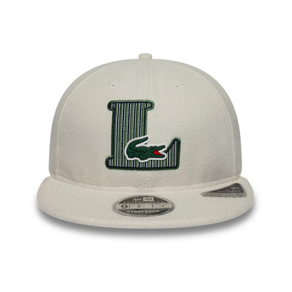 Pictured is this Lacoste X New Era Retro Crown 9FIFTY cap in white. 3