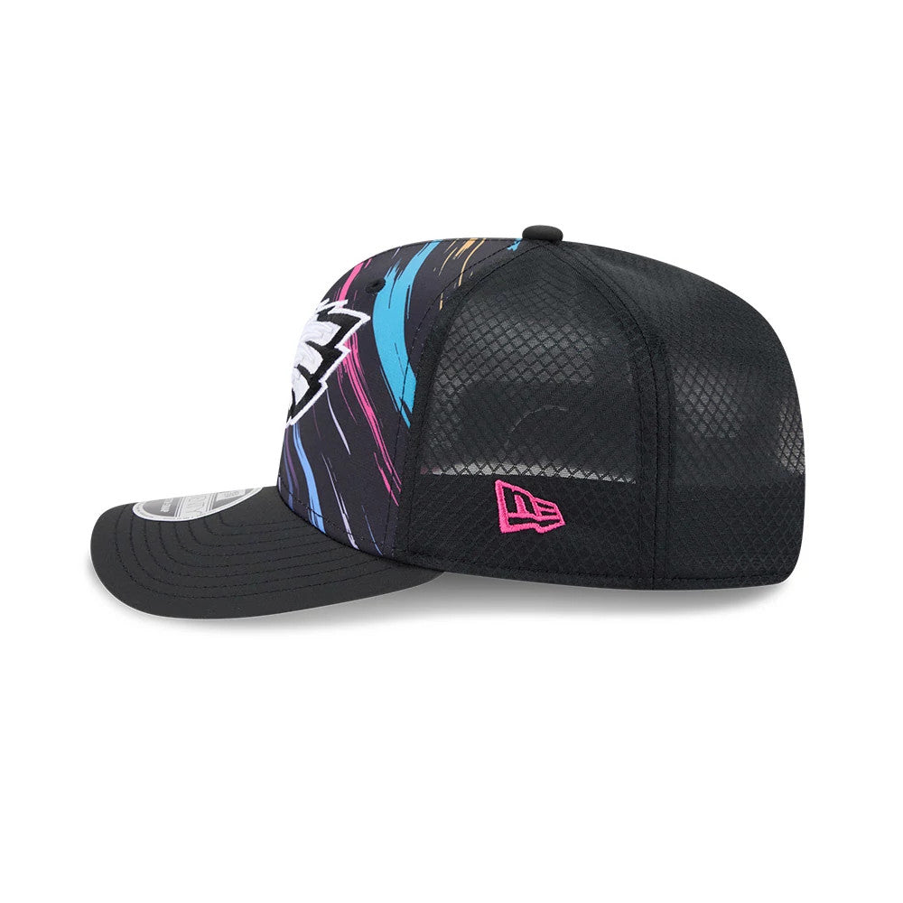 Pictured is this NFL City Connect 2026 Philadelphia Eagles 9SEVENTY Stretch Snap cap in black. 6