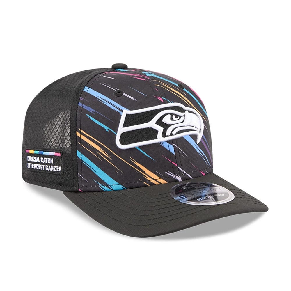 Pictured is this NFL City Connect 2026 Seattle Seahawks 9SEVENTY Stretch Snap cap in black. 1