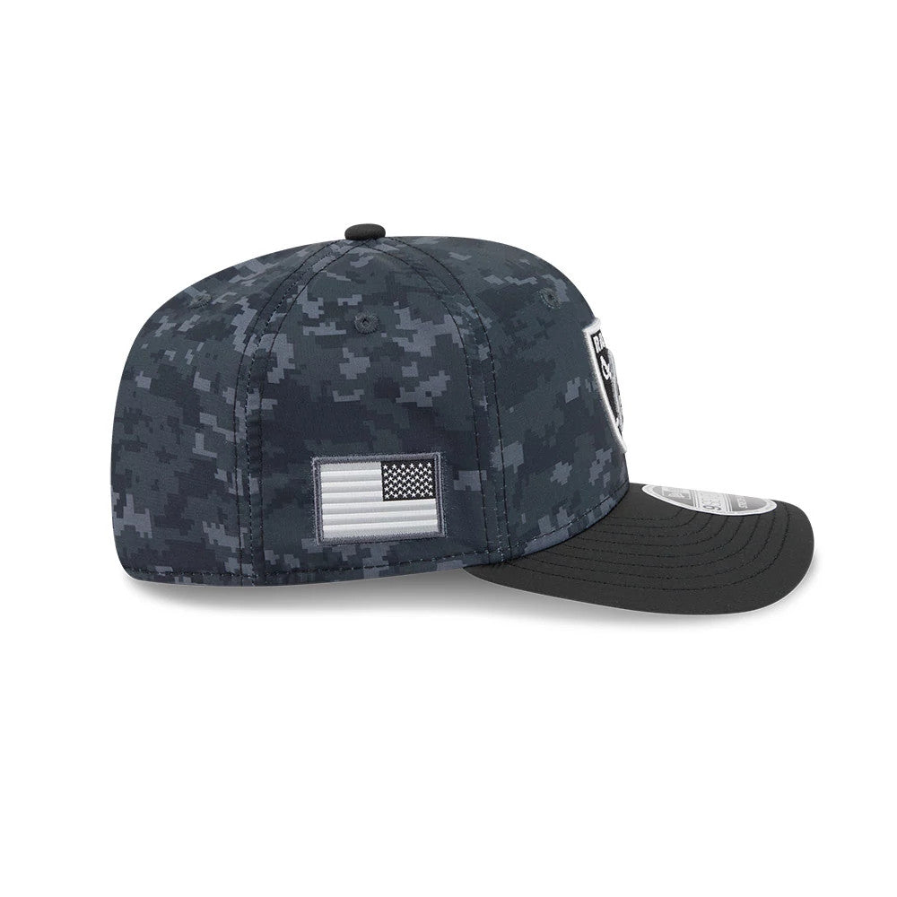 Pictured is this NFL Las Vegas Raiders 9SEVENTY Stretch Snap cap in digi camo & black. 4