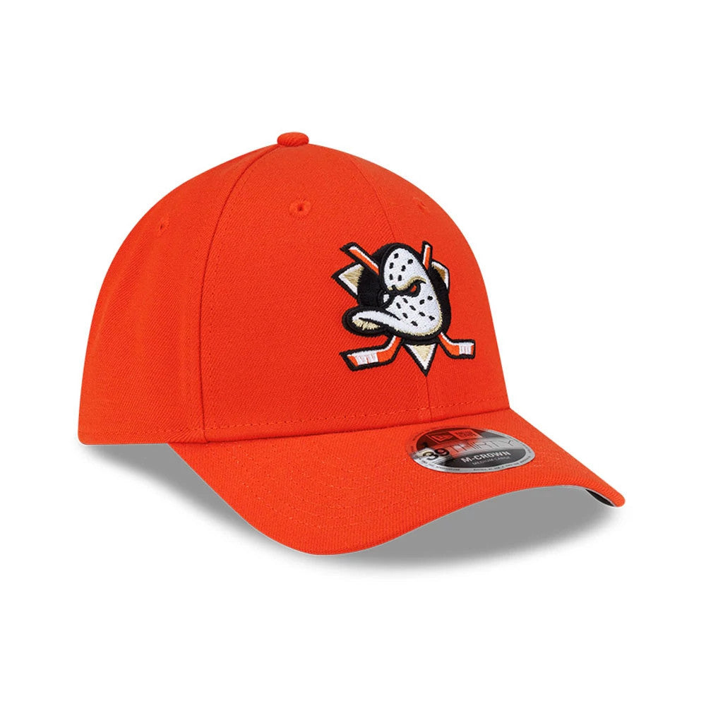 Pictured is this NHL Team Anaheim Ducks 39THIRTY M-Crown Stretch Fit cap in orange. 3