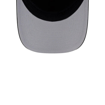 Philadelphia Flyers NHL Team Black New Era 39THIRTY M-Crown Stretch Fit Cap, inside view showing a light grey undervisor with detailed stitching, a black sweatband lining the edge, and high-quality stretchy material for comfort.