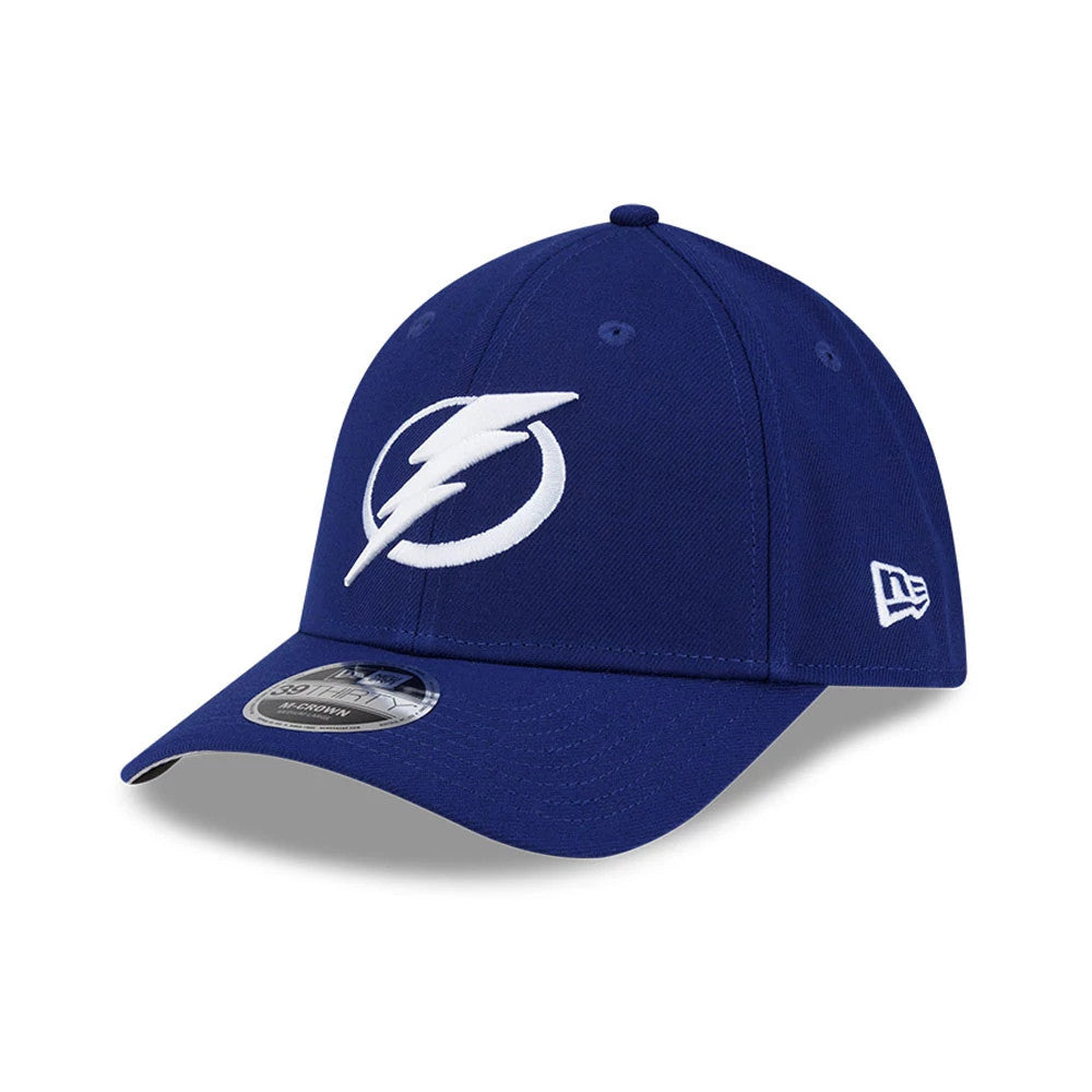 Pictured is this NHL Team Tampa Bay Lightning 39THIRTY M-Crown Stretch Fit cap in dark blue. 1