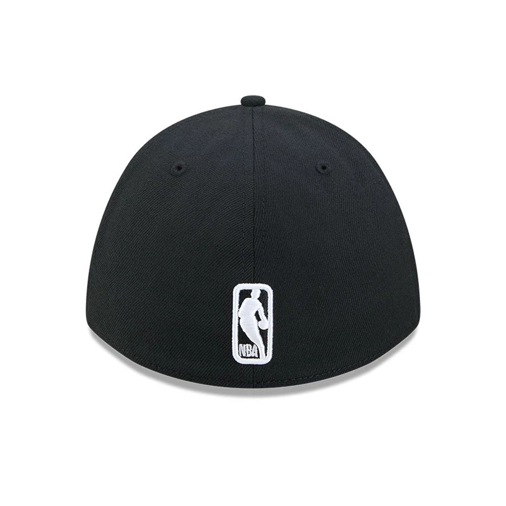 Pictured is this NBA Team Golden State Warriors 39THIRTY M-Crown Stretch Fit cap in black. 7