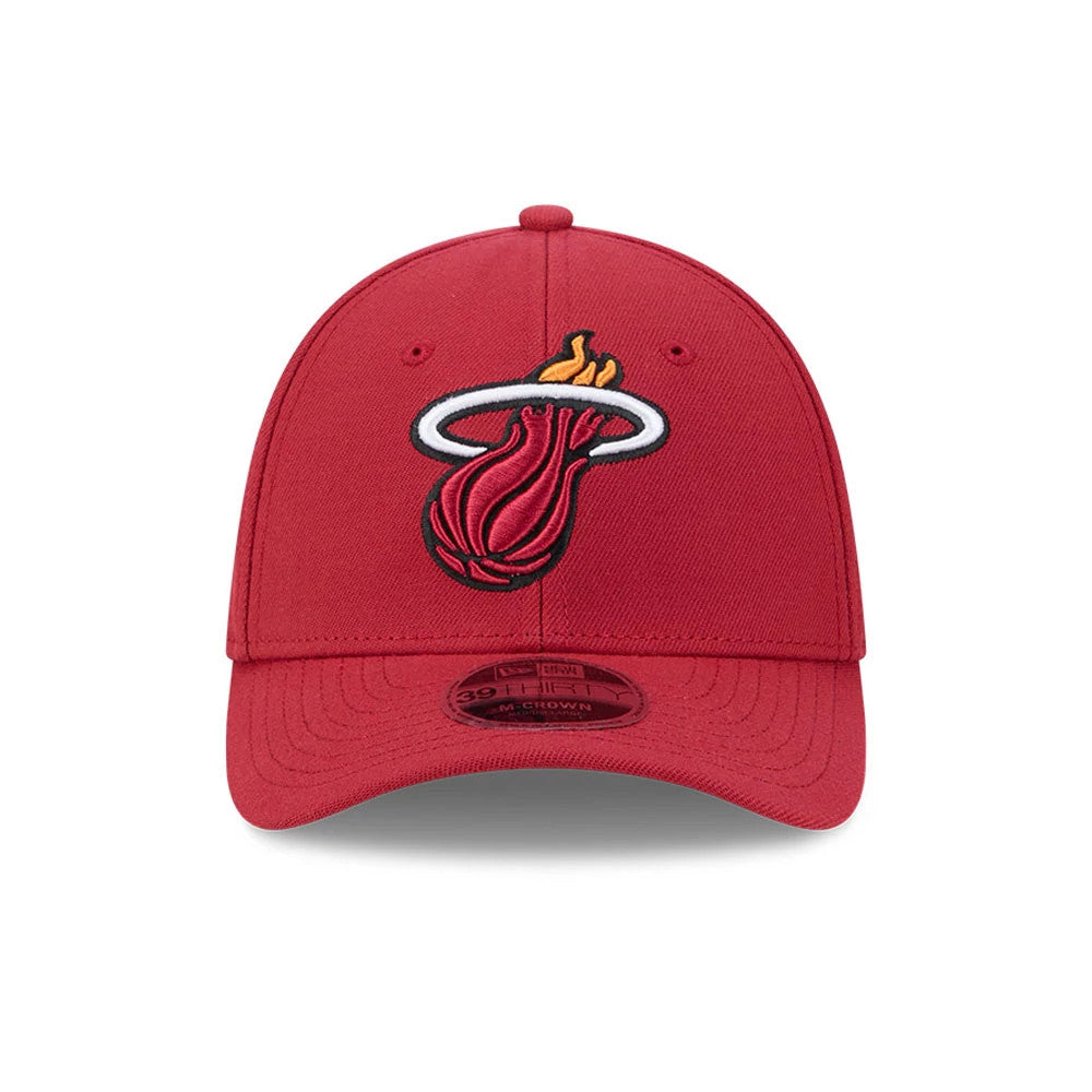 Pictured is this NBA Team Miami Heat 39THIRTY M-Crown Stretch Fit cap in red. 3