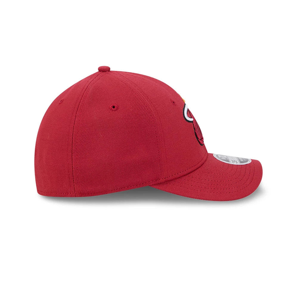 Pictured is this NBA Team Miami Heat 39THIRTY M-Crown Stretch Fit cap in red. 6