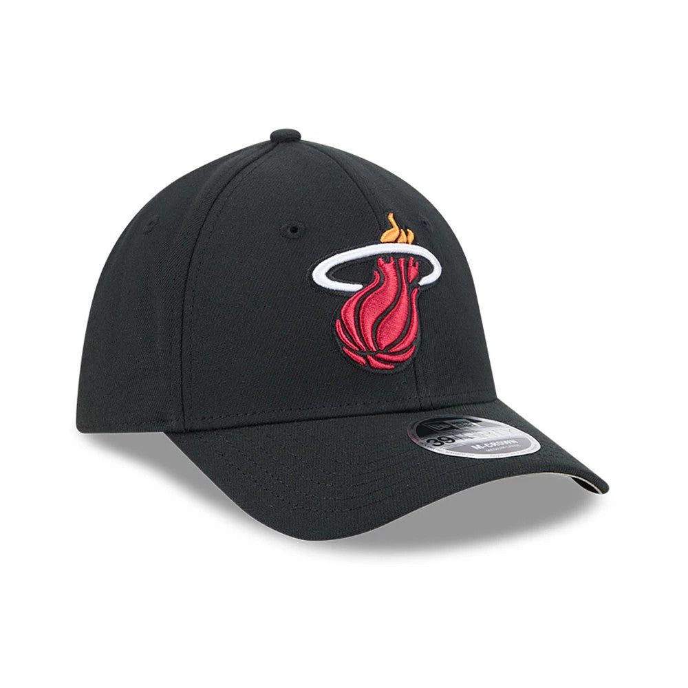 Pictured is this NBA Team Miami Heat 39THIRTY M-Crown Stretch Fit cap in black. 4