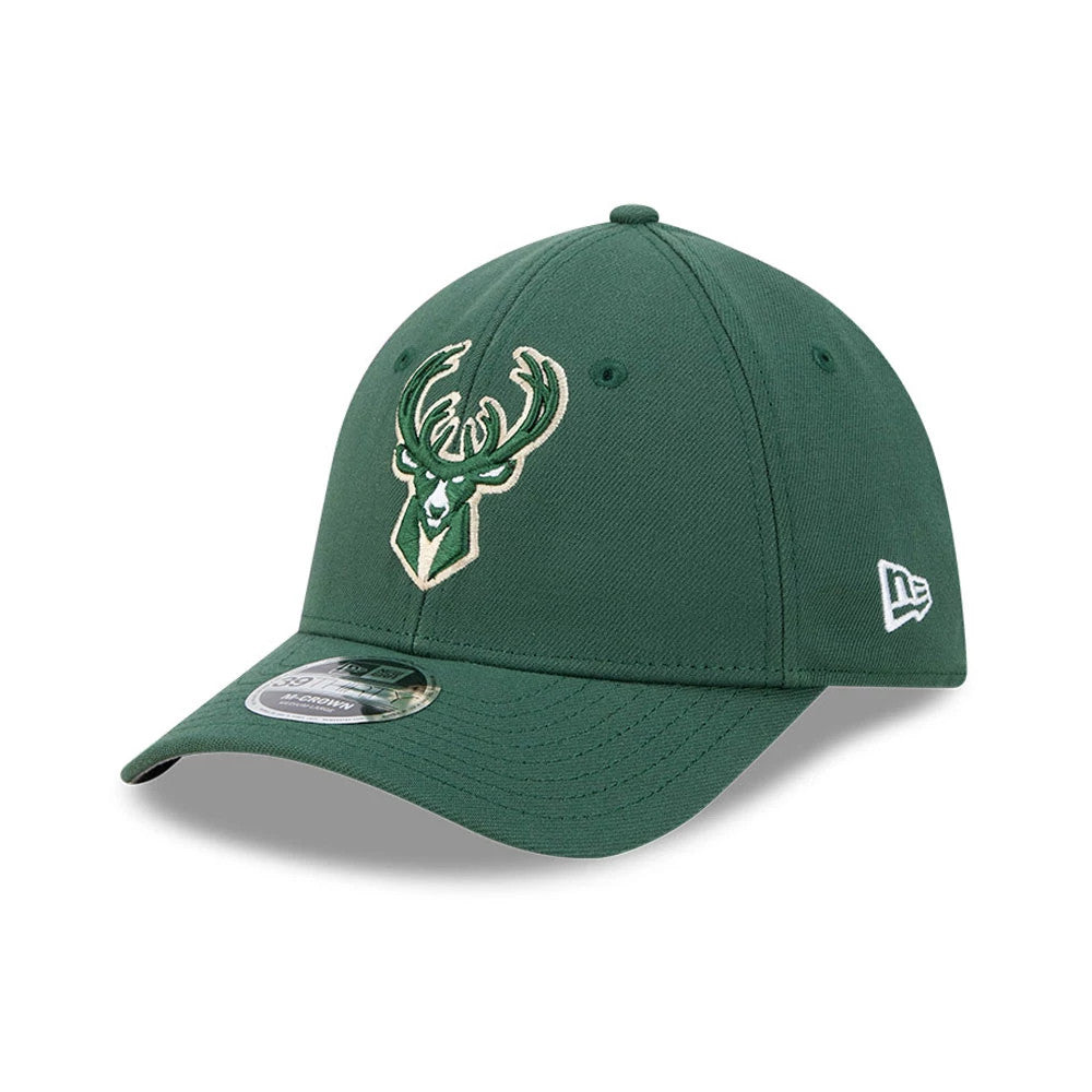 Pictured is this NBA Team Milwaukee Bucks 39THIRTY M-Crown Stretch Fit cap in dark green. 1