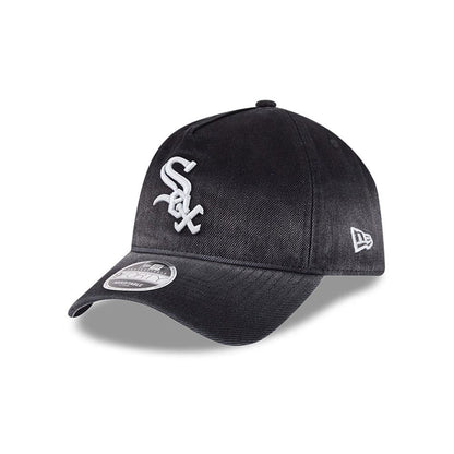 Pictured is this MLB Washed Denim Chicago White Sox 9FORTY A-Frame Unstructured cap in black. 1