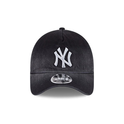 Pictured is this MLB Washed Denim New York Yankees 9FORTY A-Frame Unstructured cap in black. 3
