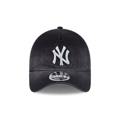 Pictured is this MLB Washed Denim New York Yankees 9FORTY A-Frame Unstructured cap in black. 3
