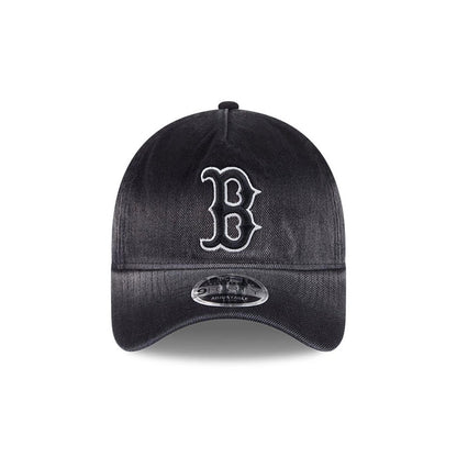 Pictured is this MLB Washed Denim Boston Red Sox 9FORTY A-Frame Unstructured cap in black. 3