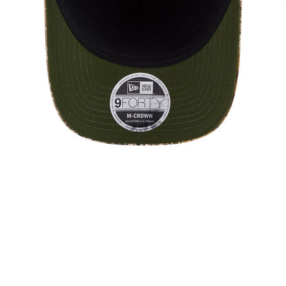 Pictured is this MLB Cotton Twill LA Dodgers 9FORTY M-Crown A-Frame cap in dark beige. 2