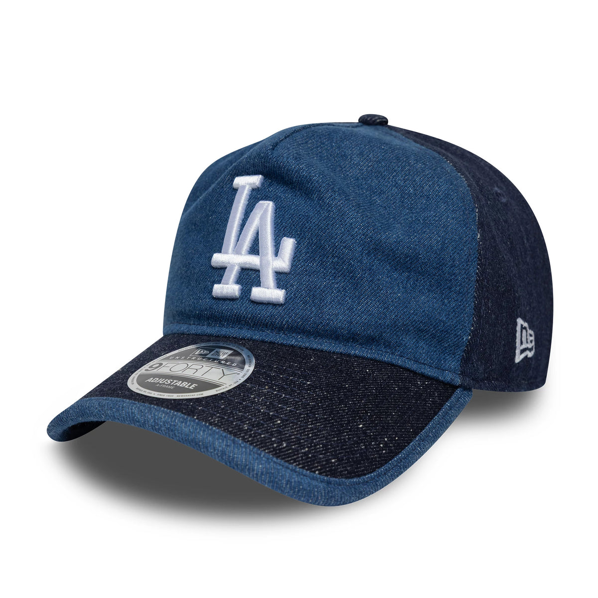Pictured is this MLB Multipanel LA Dodgers 9FORTY A-Frame Unstructured cap in navy. 1
