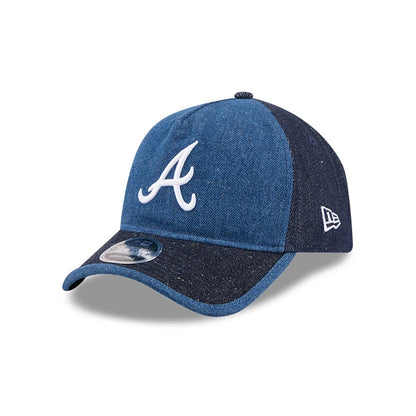 Pictured is this MLB Multipanel Atlanta Braves 9FORTY A-Frame Unstructured cap in navy. 1