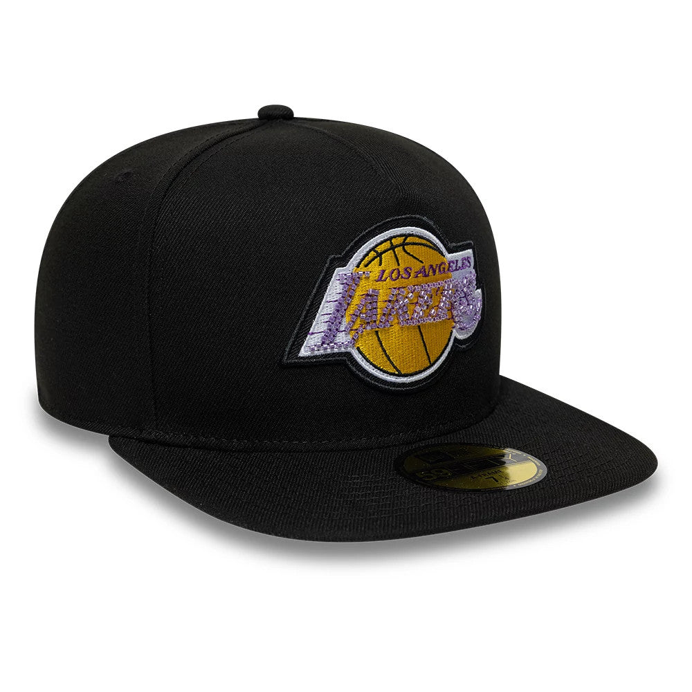 Pictured is this NBA Bead LA Lakers 59FIFTY A-Frame Fitted cap in black. 4