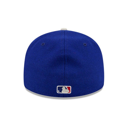 Pictured is this Fear Of God X MLB LA Dodgers Retro Crown 59FIFTY Fitted cap in open blue. 7