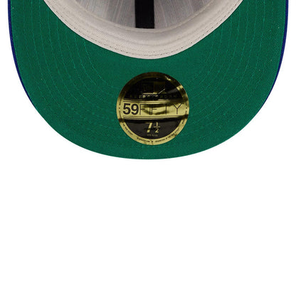 Pictured is this Fear Of God X MLB LA Dodgers Retro Crown 59FIFTY Fitted cap in open blue. 2
