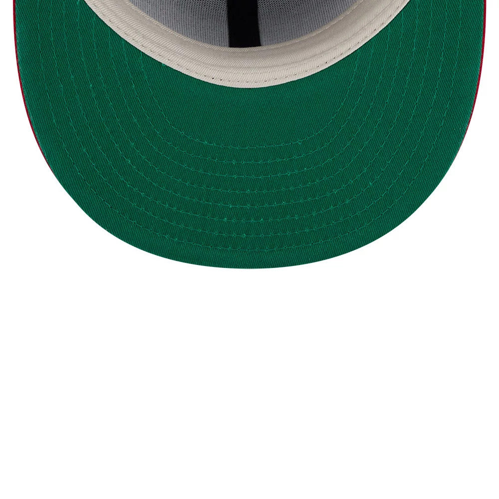 Pictured is this Fear Of God X MLB Logo 59FIFTY Fitted cap in navy & red. 2