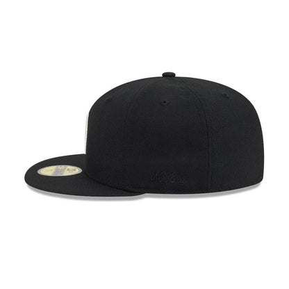 Pictured is this Fear Of God X MLB Logo 59FIFTY Fitted cap in black. 6