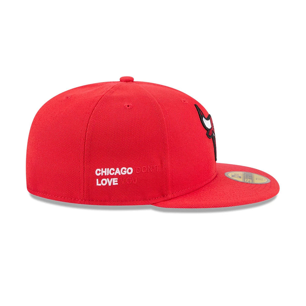 Pictured is this NBA X J-FROST Chicago Bulls 59FIFTY Fitted cap in red. 7