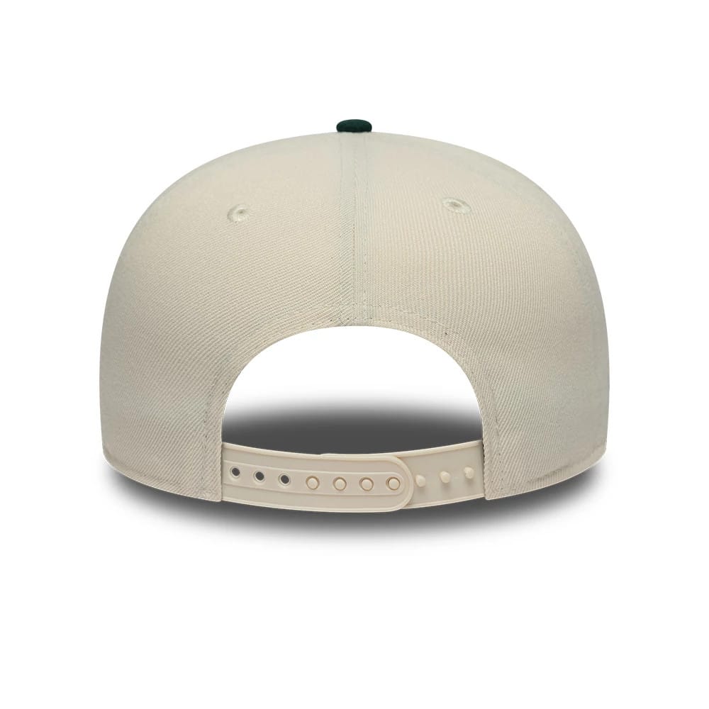 Pictured is this MLB Ombre Script Athletics 9FIFTY Snapback cap in light beige. 6