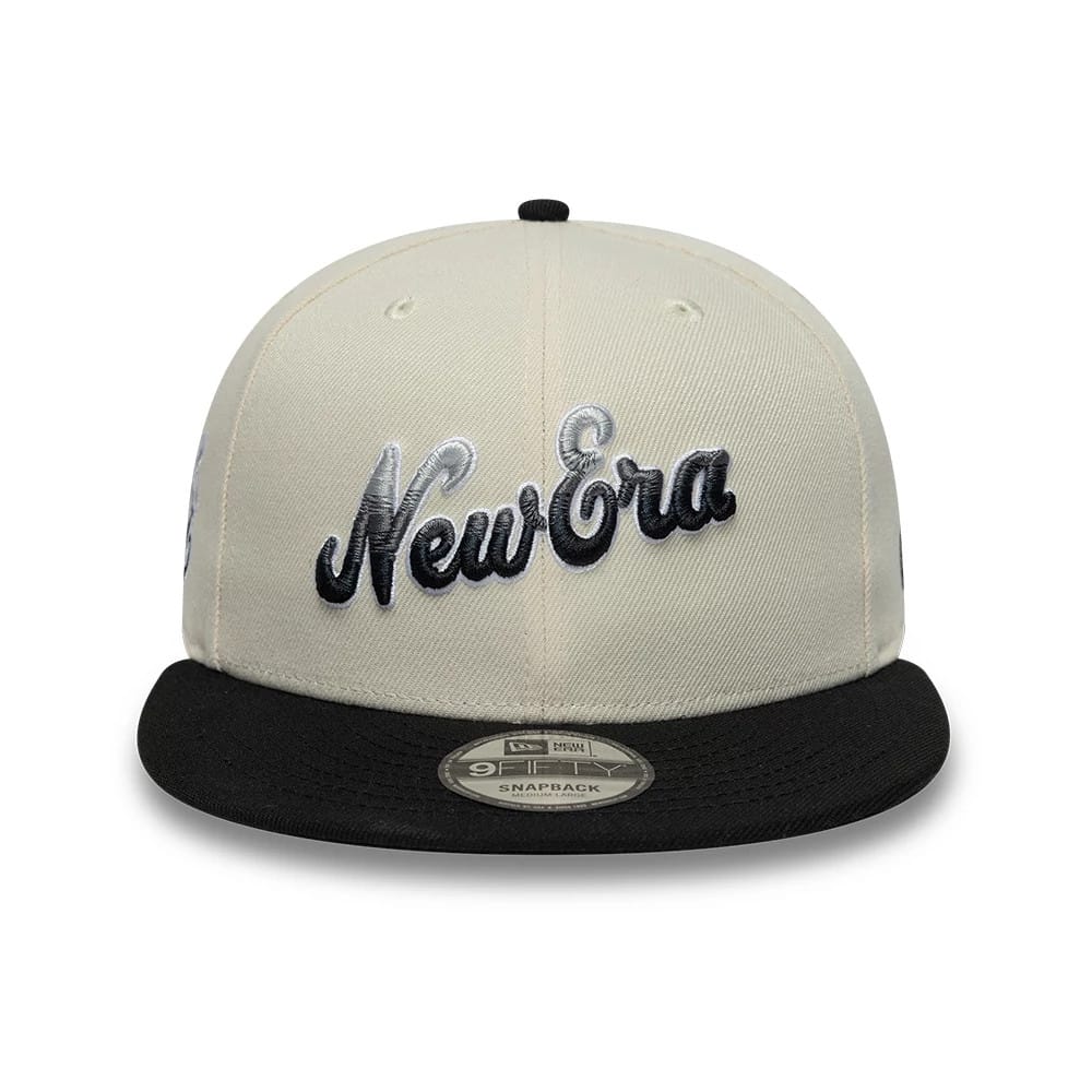 Pictured is this New Era Ombre Script 9FIFTY Snapback cap in light beige. 2