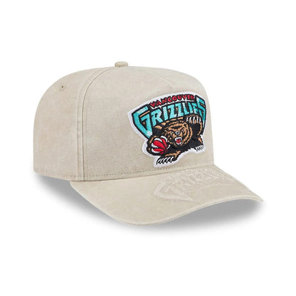 Pictured is this NBA Vancouver Grizzlies 9FIFTY A-Frame Snapback cap in light beige. 4