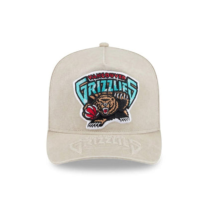 Pictured is this NBA Vancouver Grizzlies 9FIFTY A-Frame Snapback cap in light beige. 3