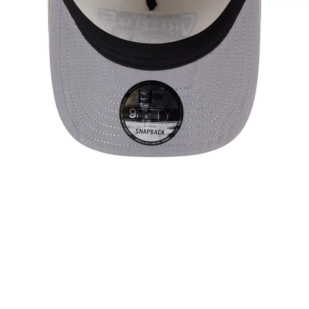 Pictured is this NBA Vancouver Grizzlies 9FIFTY A-Frame Snapback cap in light beige. 2