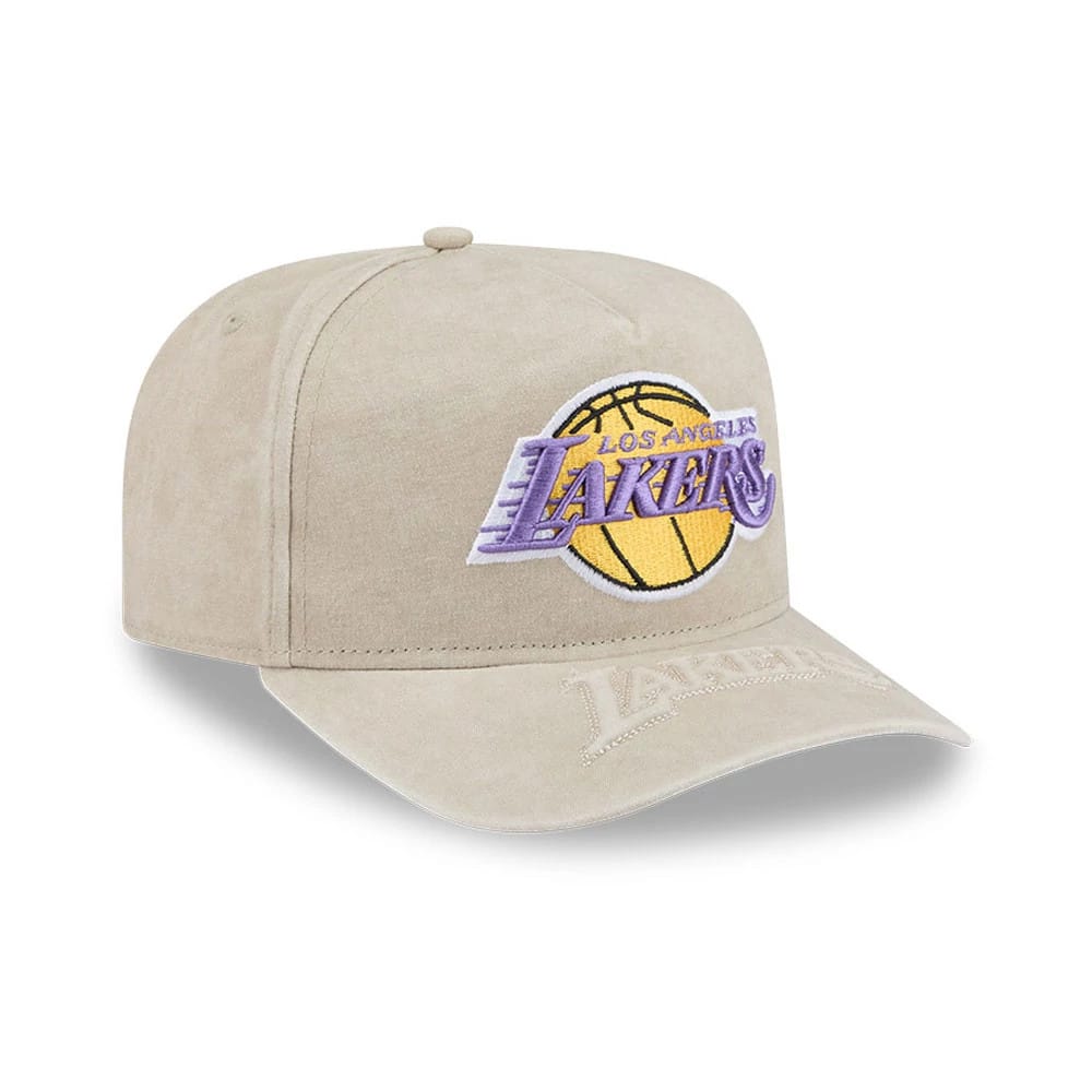 Pictured is this NBA LA Lakers 9FIFTY A-Frame Snapback cap in light beige. 4