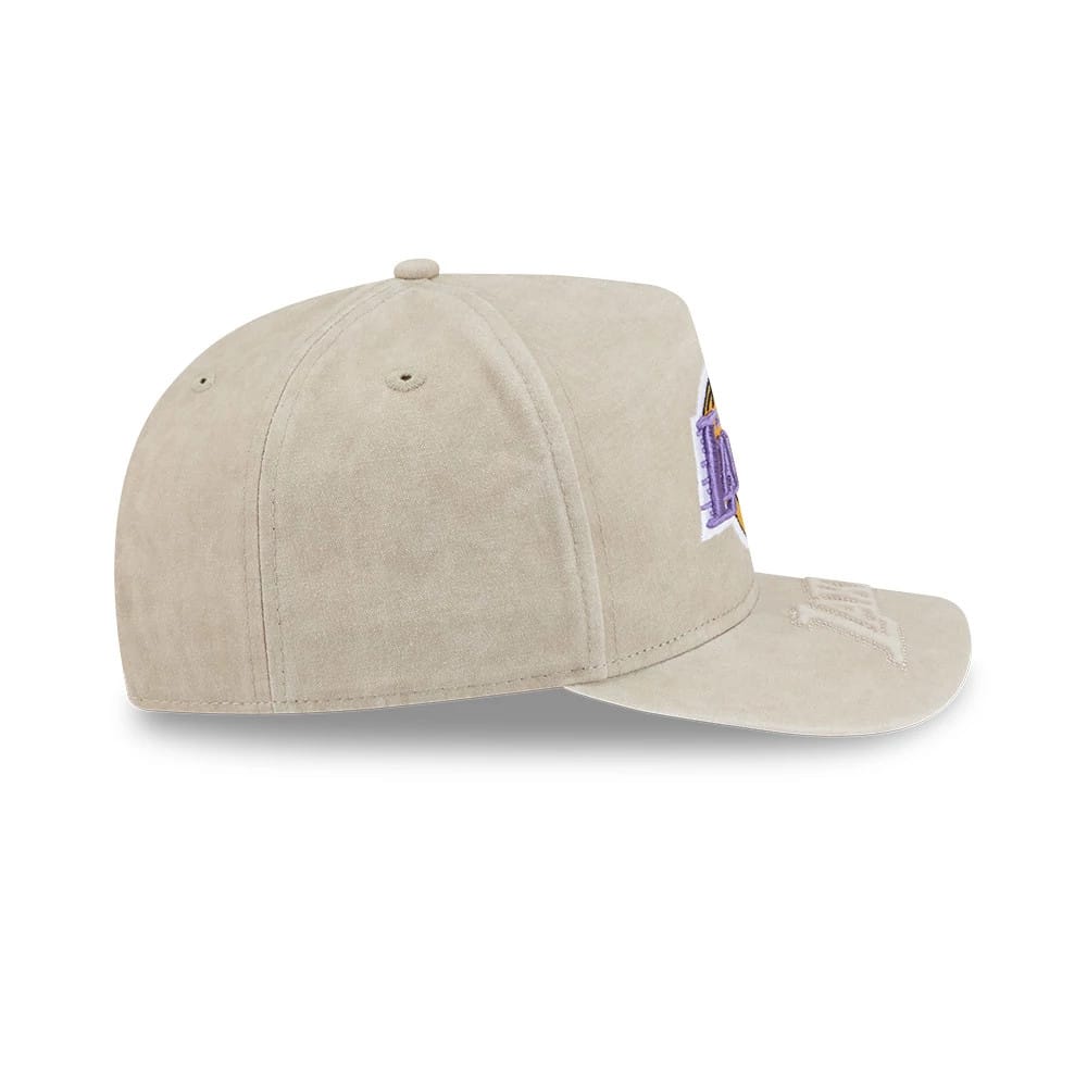 Pictured is this NBA LA Lakers 9FIFTY A-Frame Snapback cap in light beige. 7
